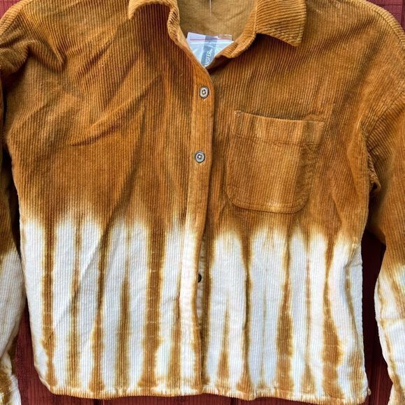 NWT True Craft Women's Corduroy Shirt Jacket Brown Bleach Dye Size Small - Picture 6 of 8